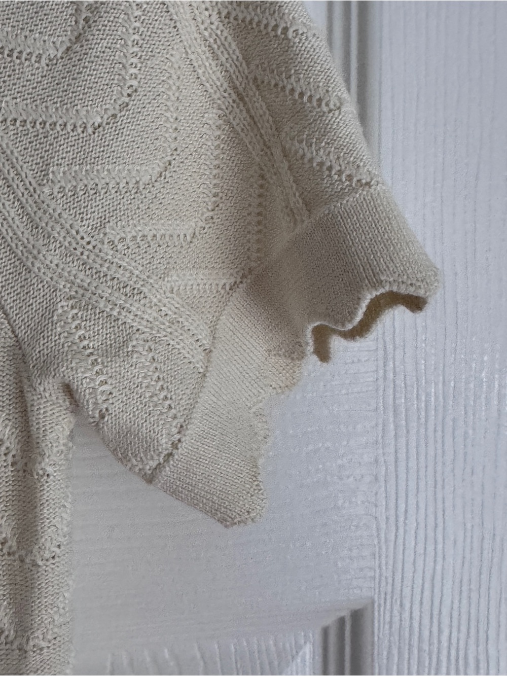 Tahari Cream Short-Sleeve Cable Knit Polo Sweater - Picture 7 of 13